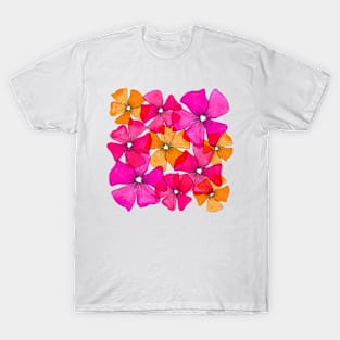 Spring Flowers yellow pink pattern T-Shirt